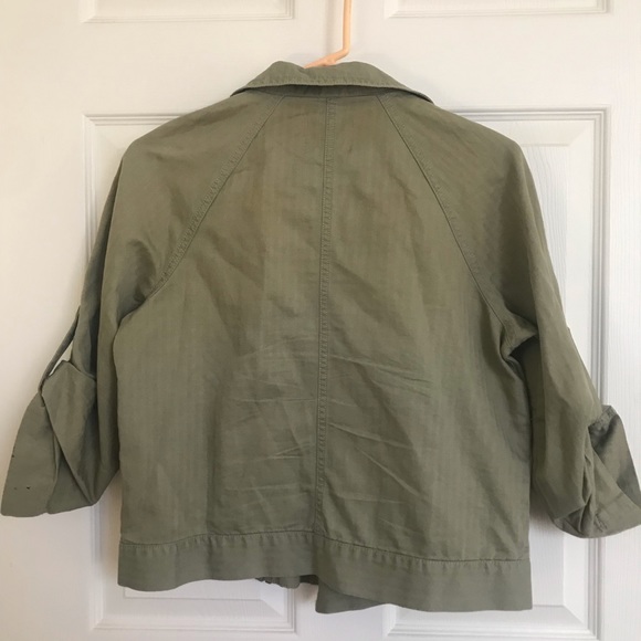 Green Cropped Cargo Jacket - Picture 3 of 3